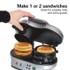 Dual Breakfast Sandwich Maker, Silver - Image 2