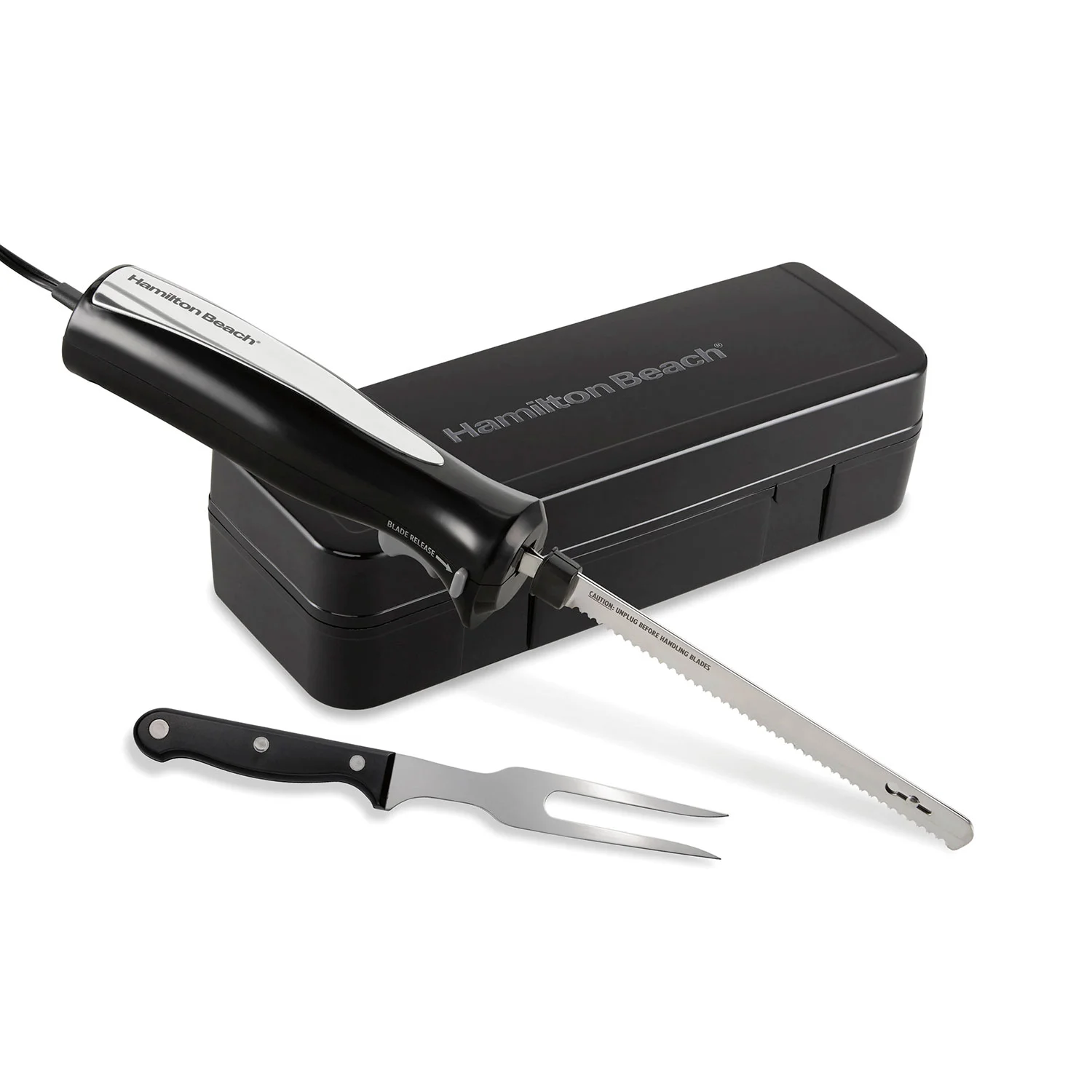 Electric Knife Set with Cool-Touch Ergonomic Handle and Storage Case