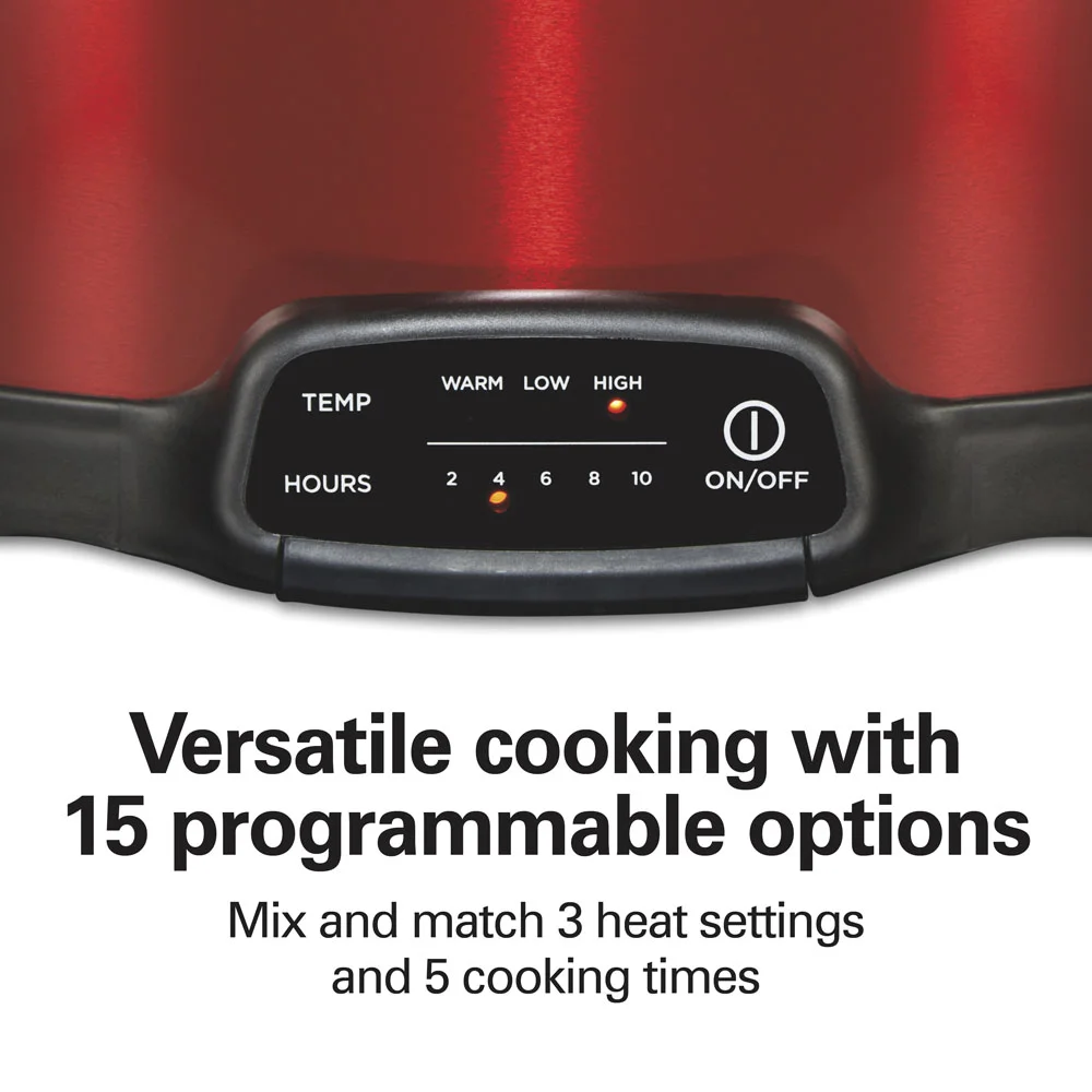 Alternative view of 7 Quart Programmable Slow Cooker, Red