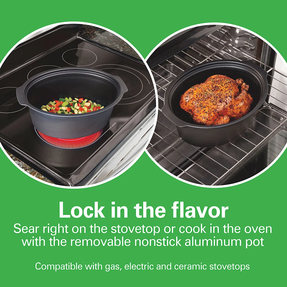 Alternative view of Stay or Go® Sear & Cook 6 Quart Slow Cooker, Silver