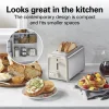 Contemporary 2 Slice Toaster, Sandstone - Image 2