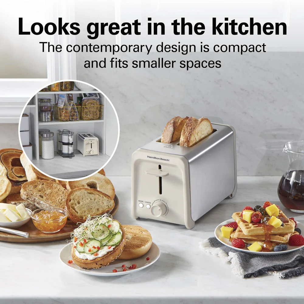 Alternative view of Contemporary 2 Slice Toaster, Sandstone