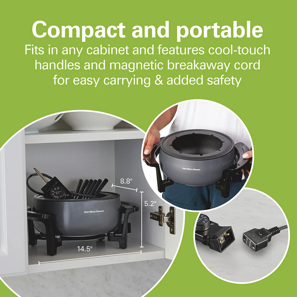 Fondue Pot, Gray and Black - Image 7