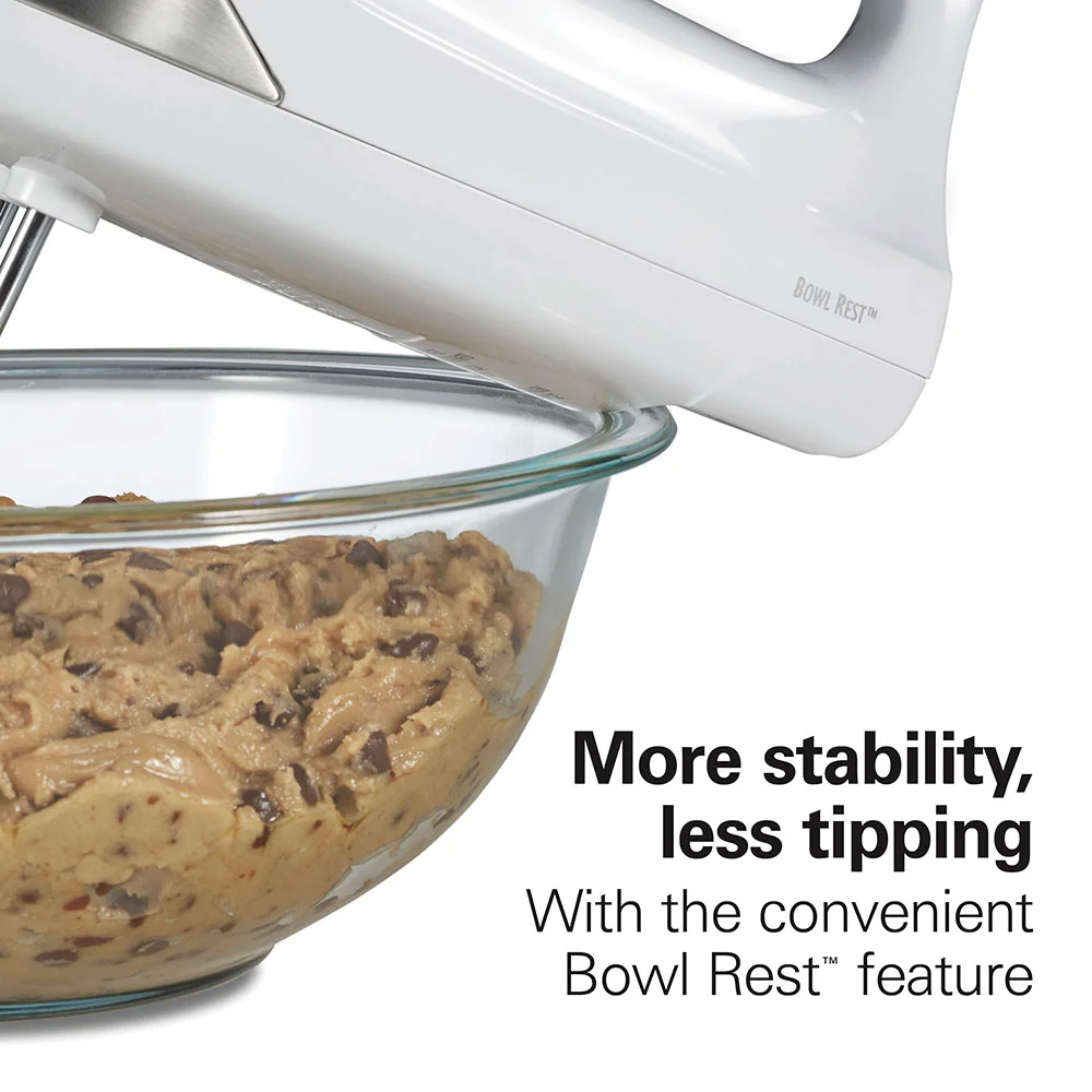 6 Speed Hand Mixer with Snap-On Case, White - Image 5