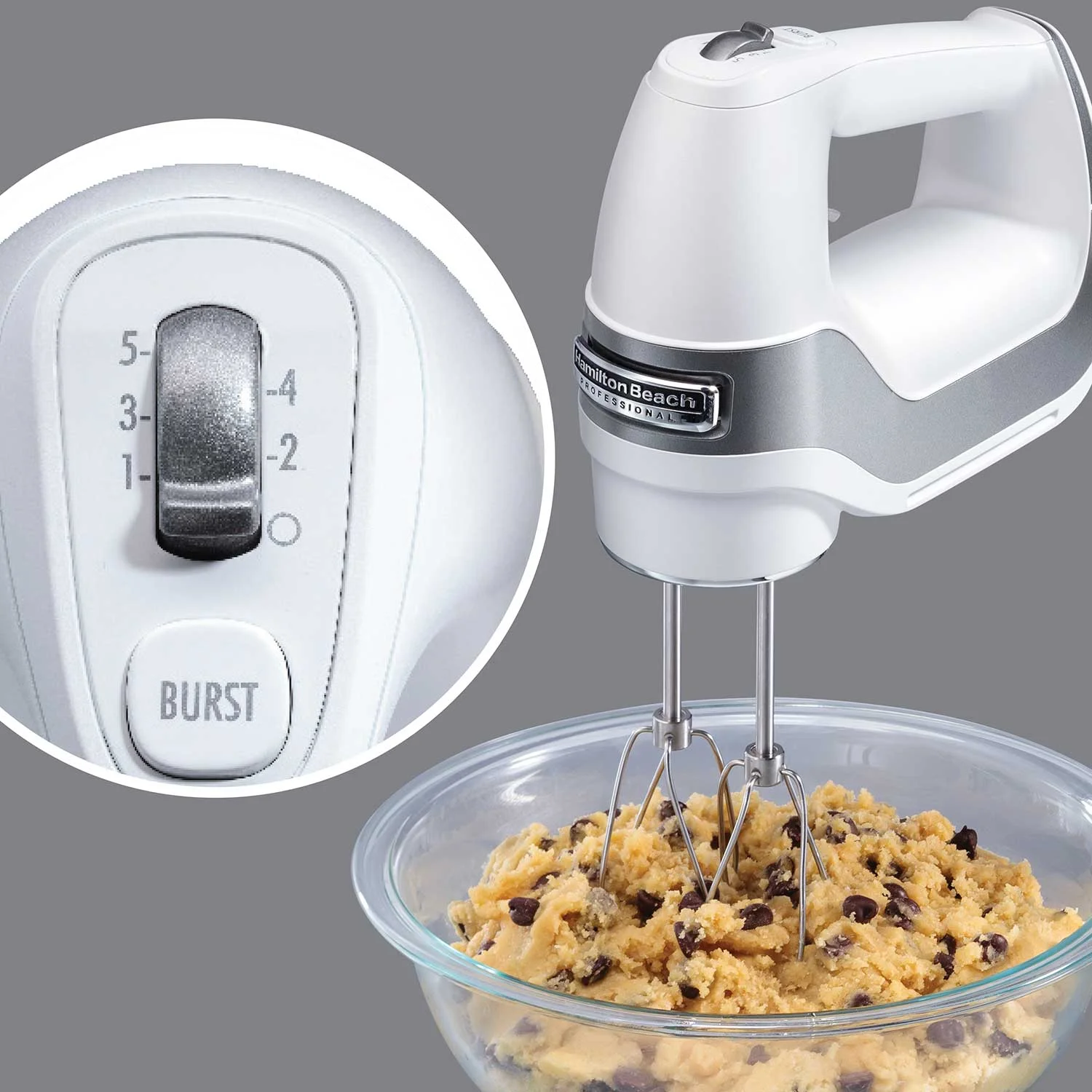 Hamilton Beach® Professional Hand Mixer 5 Speed, White - Image 4