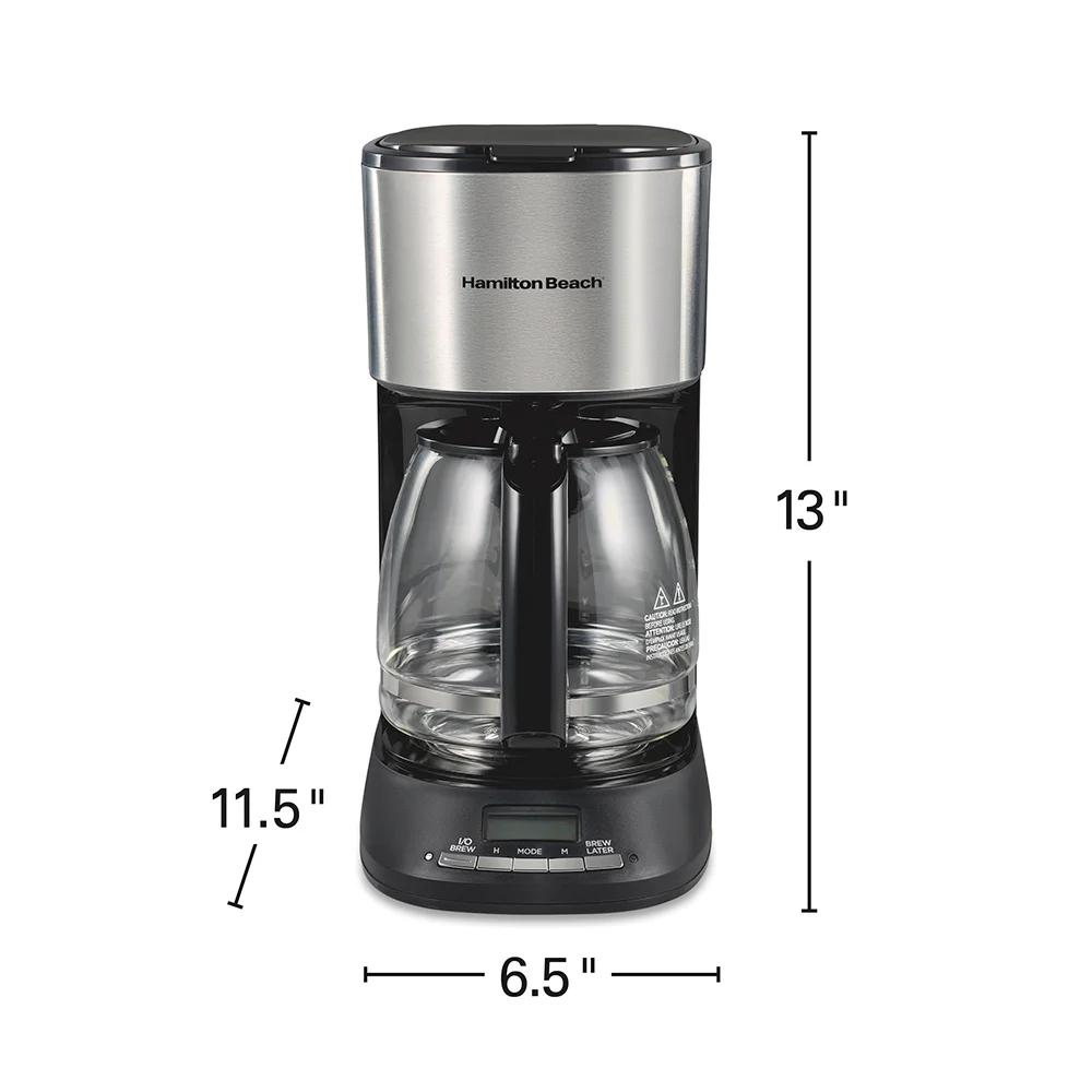 12 Cup Programmable Coffee Maker, Matte Black - Image 8